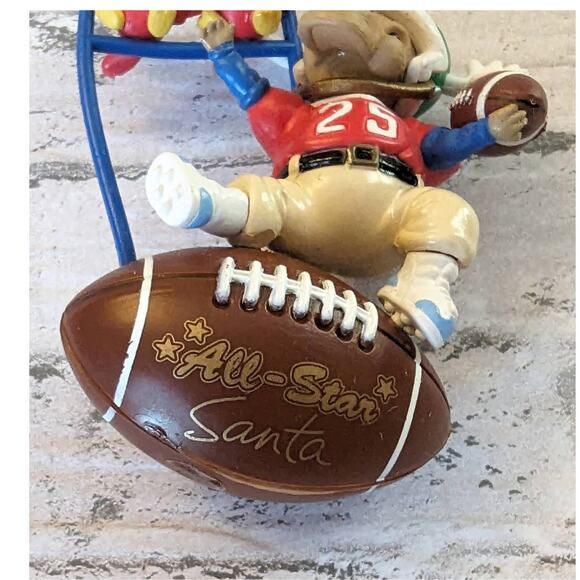All Star Santa Football Moose - Christmas Ornament - Picture 6 of 7